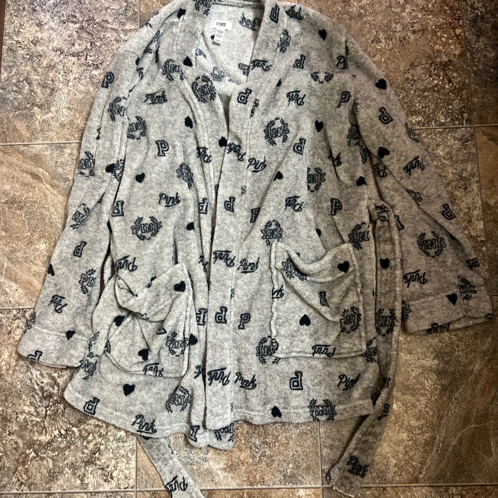 PINK Victoria's Secret Soft Gray Robe